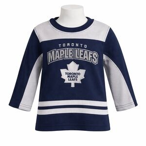 Size 2‎ NHL Toronto Maple Leafs Kids Hockey Shirt Long Sleeve Blue Jersey Top